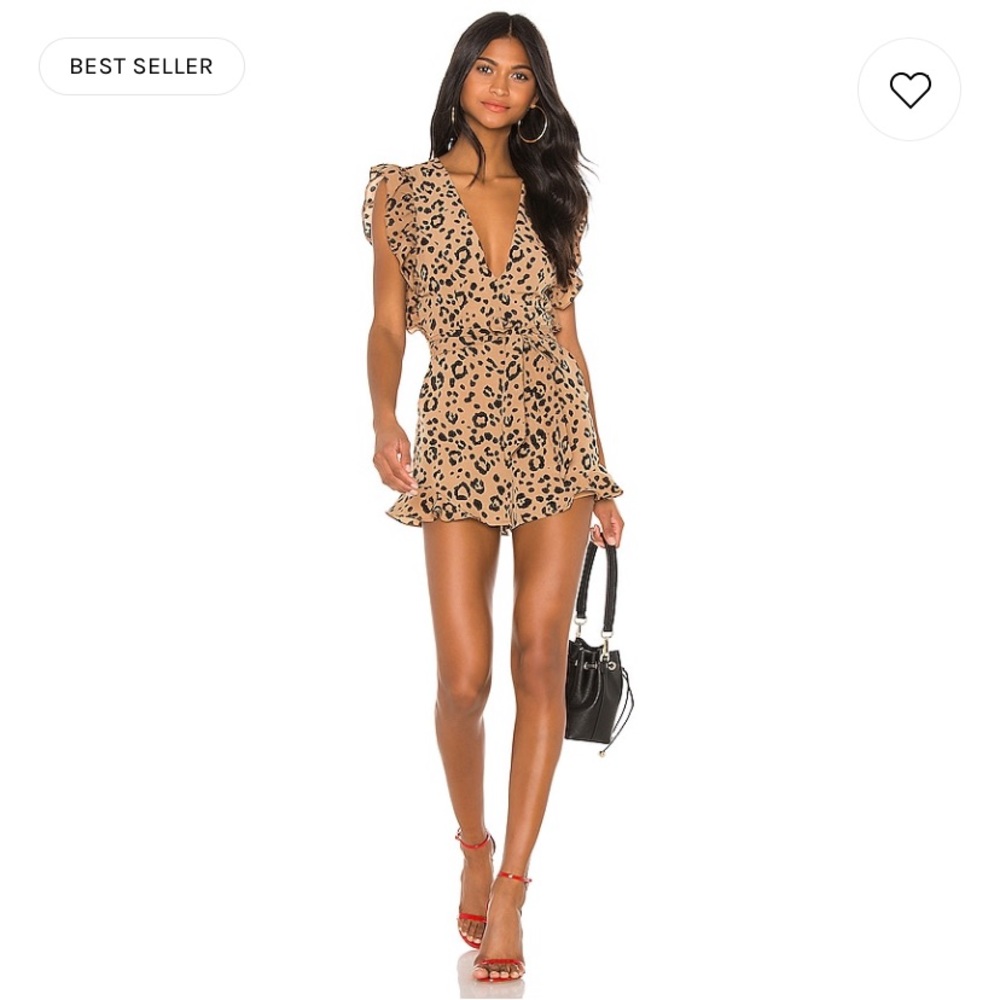 Jill Romper in tan leopard